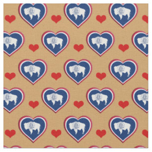 Wyoming Flagga & Red Heart mode Fabric / USA Tyg