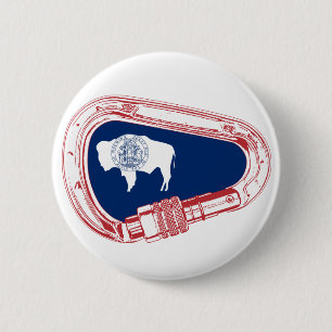Wyoming flagga som klättrar Carabiner Knapp