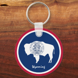 Wyoming Flagga & Wyoming helgdag, patrioter/sport Nyckelring