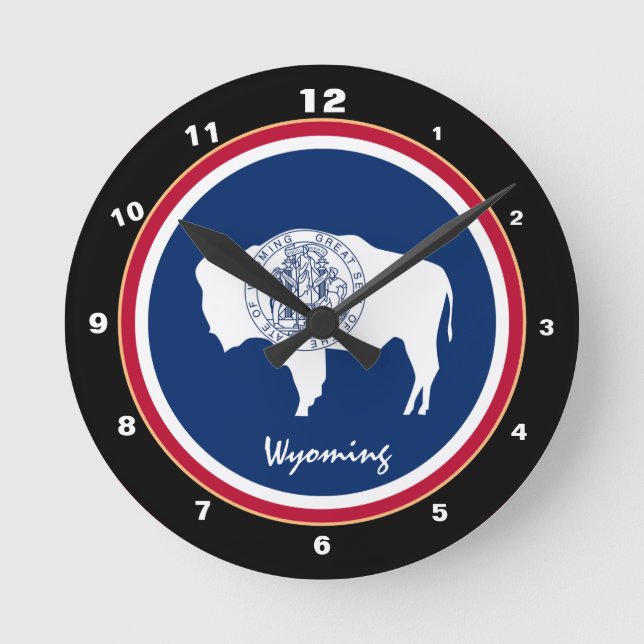 Wyoming Flagga & Wyoming mode /design USA klocka (Framsida)