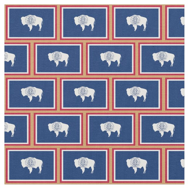 Wyoming Flagga & Wyoming mode Fabric/sport Tyg (Närbild)
