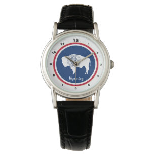 Wyoming Flagga & Wyoming mode USA/designklocka Armbandsur