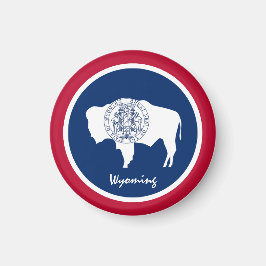 Wyoming flagga & Wyoming, USA helgdag/sport Magnet