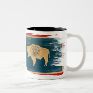 Wyoming flaggamugg Två-Tonad mugg