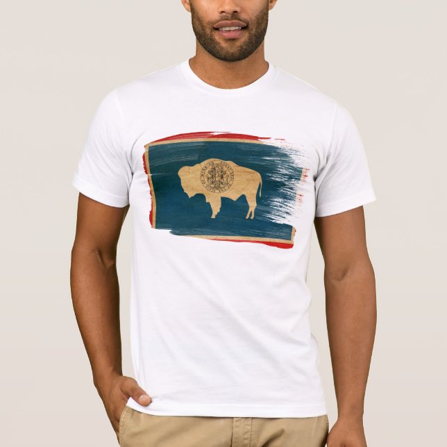Wyoming flaggaT-tröja T-shirt (Framsida)