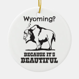 Wyoming? För det är vackert Julgransprydnad Keramik