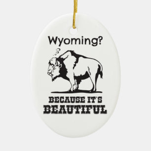 Wyoming? För det är vackert Julgransprydnad Keramik