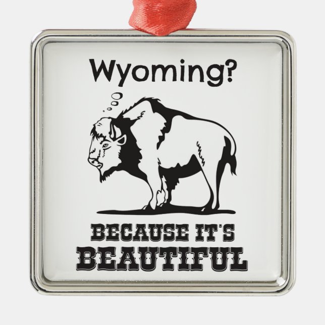 Wyoming? För det är vackert Julgransprydnad Metall (Framsidan)