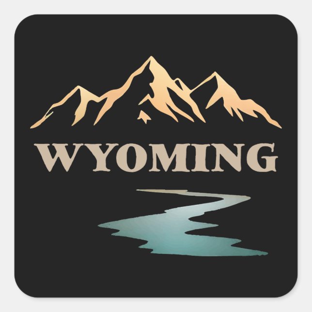 Wyoming Förenta staterna Fyrkantigt Klistermärke (Framsida)