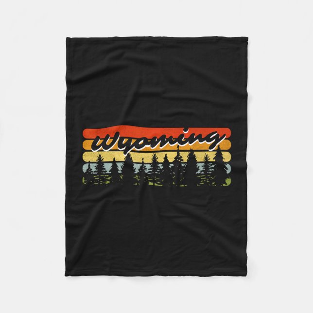 Wyoming Forest Sunset Trees Cabin Theme Souvenir  Fleecefilt (Framsidan)