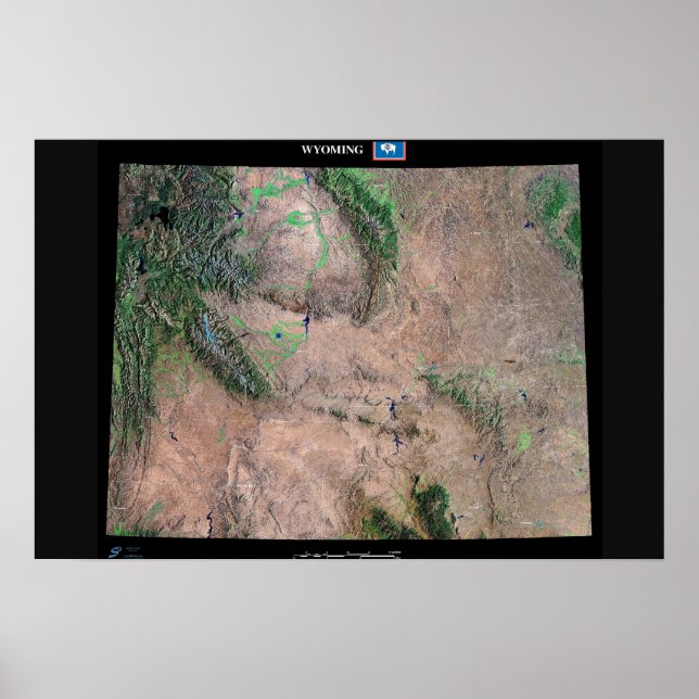 Wyoming från rymdsatellit affisch (Framsidan)
