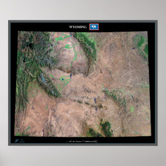 Wyoming från rymdsatelliten poster