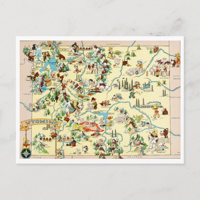 Wyoming Funny Postcard Vykort (Framsida)