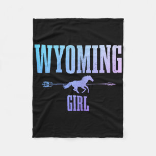 Wyoming Girls Riding Horse Lovers Pride 1 Fleecefilt