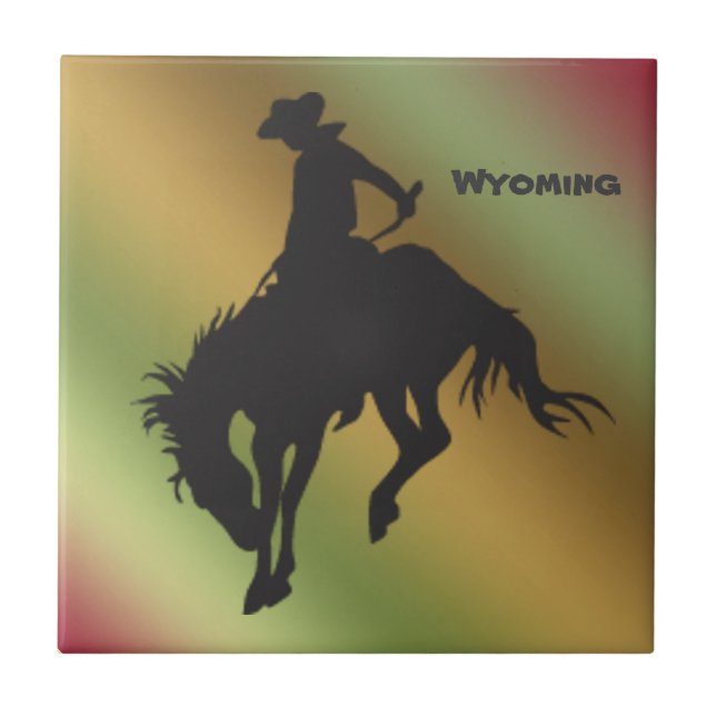 Wyoming Gradient Bucking Horse Tile Kakelplatta (Framsidan)