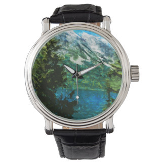 Wyoming Grand Teton Mountains Abstrakt Armbandsur