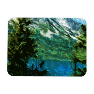 Wyoming Grand Teton Mountains Abstrakt Magnet