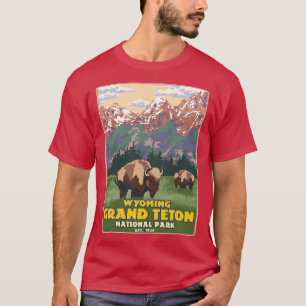 Wyoming Grand Teton National Park Mountain Hiking T Shirt