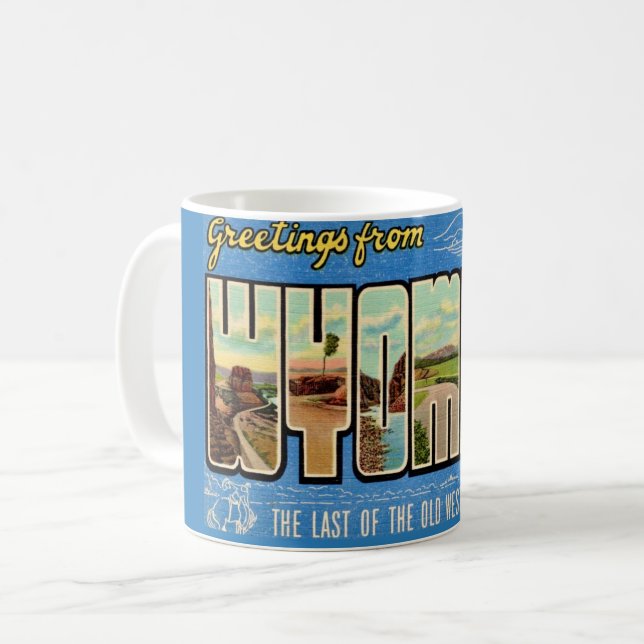 Wyoming Hälsningar vykort Kaffemugg (Framsida vänster)