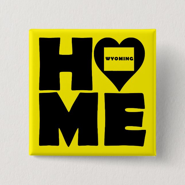 Wyoming Hem Stat Knappsats Badge Pin Knapp (Framsida)