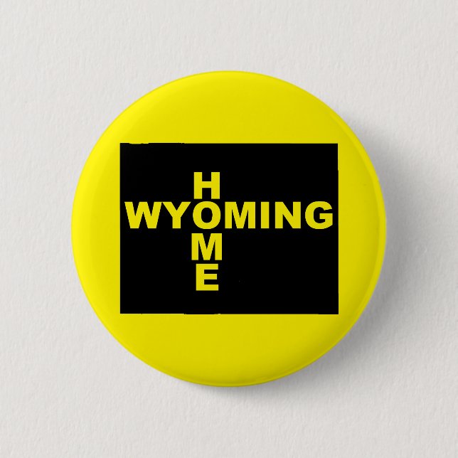 Wyoming Hemma Borta Från Stat Knapp Badge Pin (Framsida)