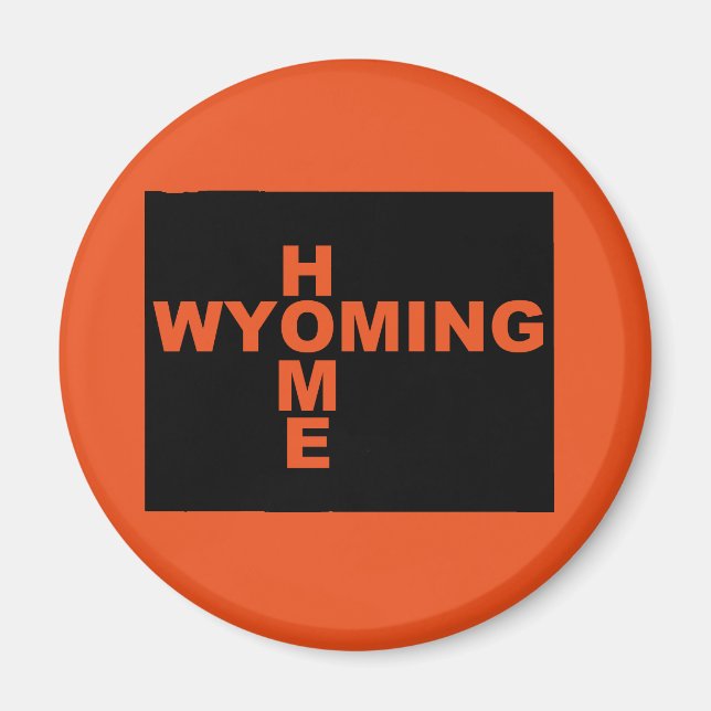 Wyoming Hemma Borta Från Stat Kylskåpsmagnet (Framsidan)
