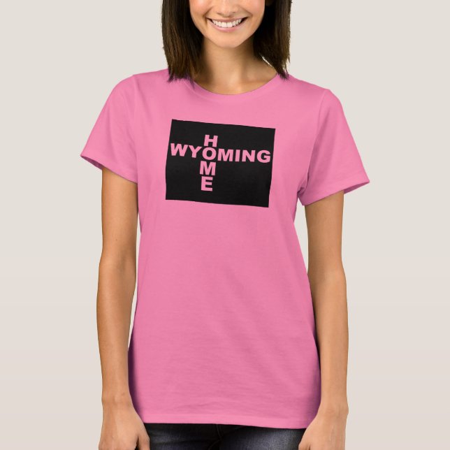 Wyoming Hemma Borta Från Stat T-Shirt Tees (Framsida)