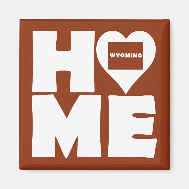 Wyoming Home Heart State Fridge Magnet (Framsidan)