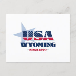 Wyoming in Red, White och Blue Postcard Vykort