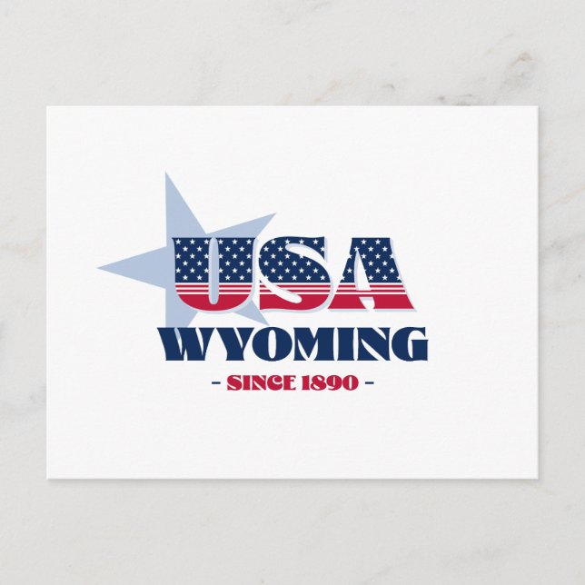 Wyoming in Red, White och Blue Postcard Vykort (Framsida)