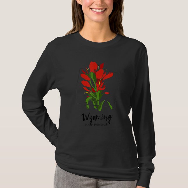 Wyoming Indian Paintbrush Flower T Shirt (Framsida)
