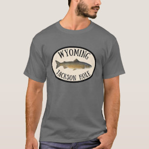 Wyoming Jackson Flygfiske av öring i Hål T Shirt