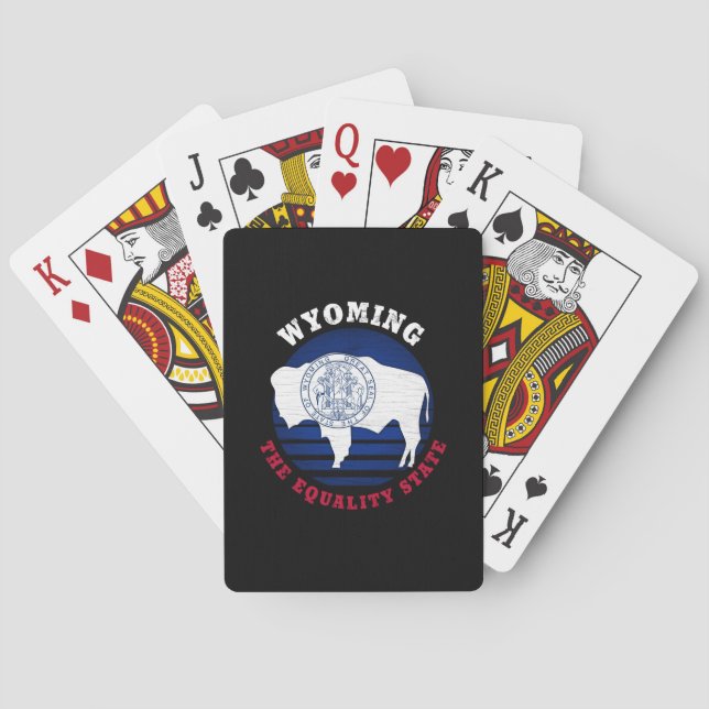 WYOMING JÄMLIKHETENS DELSTATSFLAGG CASINOKORT (Baksidan)