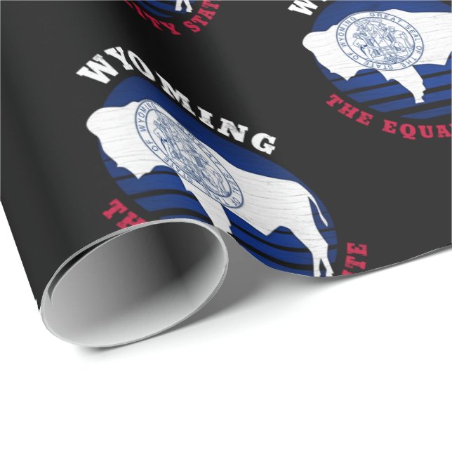 WYOMING JÄMLIKHETENS DELSTATSFLAGG PRESENTPAPPER (Rullad Hörn)