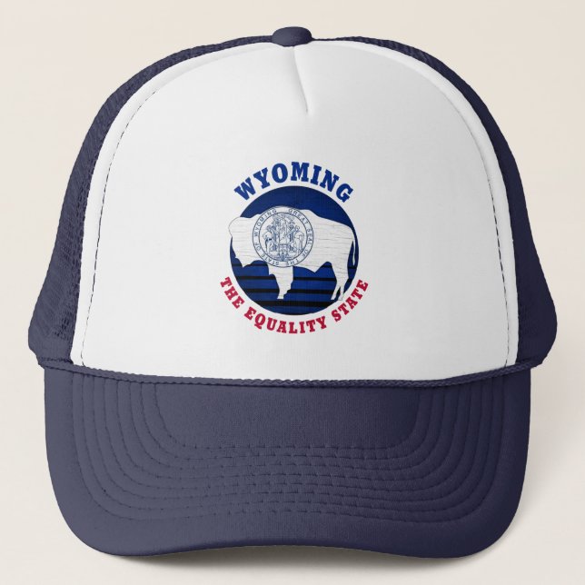 WYOMING JÄMLIKHETSSTATEN FLAGG TRUCKERHATT KEPS (Framsida)