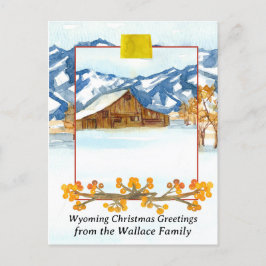 Wyoming jul Greetings Farmhouse Anpassningsbar Helg Vykort
