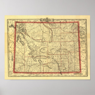 Wyoming karta 1895 poster