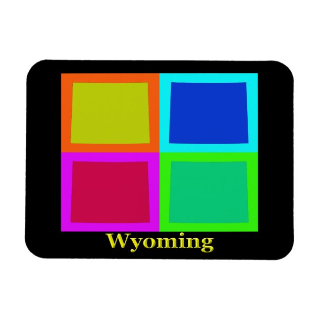 Wyoming Karta Silhouette Magnet (Horisontell)