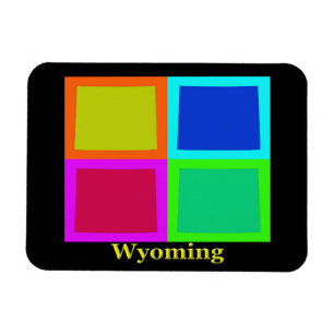 Wyoming kartaSilhouette Magnet