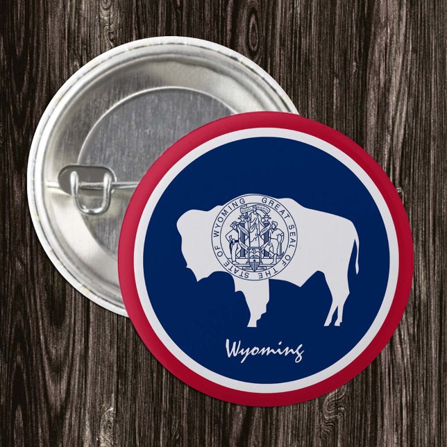 Wyoming-knapp, patriotisk Wyoming Flagga mode Knapp (Skapare uppladdad)