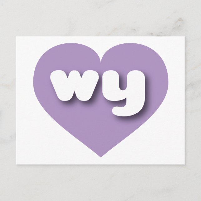 Wyoming lavender hjärta - jag kärlek wy vykort (Framsida)