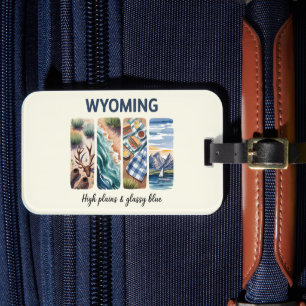 Wyoming Luggage Tag - High Plains & Glassy Blue Bagagebricka