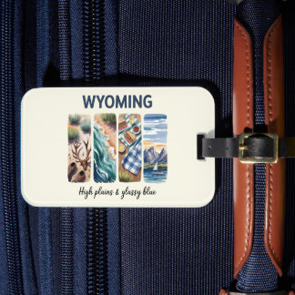 Wyoming Luggage Tag - High Plains & Glassy Blue Bagagebricka