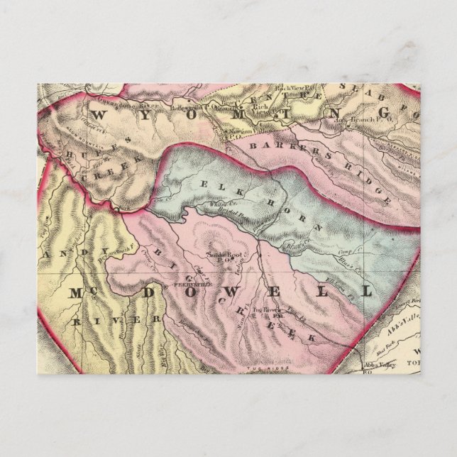 Wyoming, McDowell County Vykort (Framsida)
