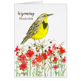 Wyoming Meadowlark WildblommState Bird Hälsningskort