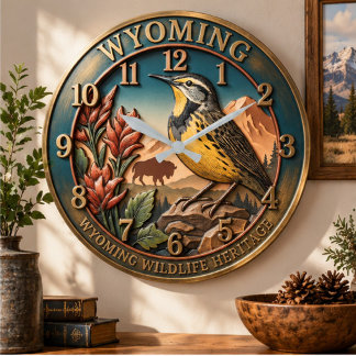 Wyoming Meadowlark Wildlife Heritage Bronze Stor Klocka