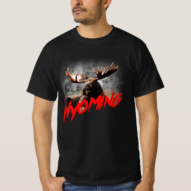 Wyoming med älg t shirt (Framsida)