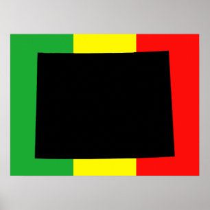 Wyoming med Rasta Färg Poster