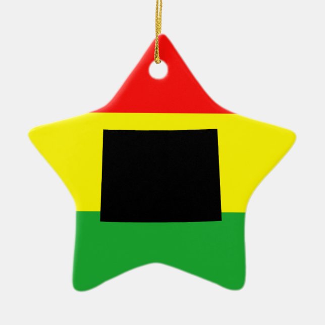 Wyoming med Rastafarfärger Julgransprydnad Keramik (Framsidan)