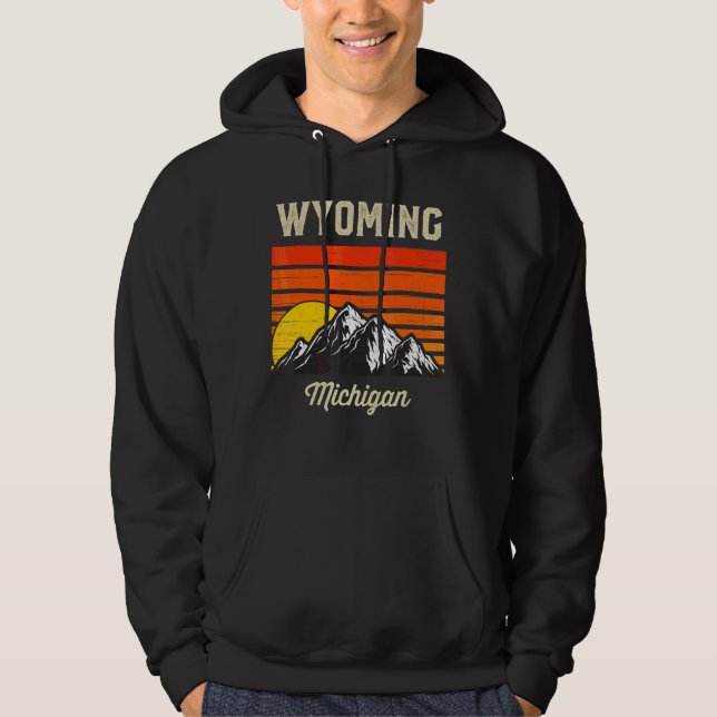 Wyoming Michigan Hometown City State Usa Hoodie (Framsida)